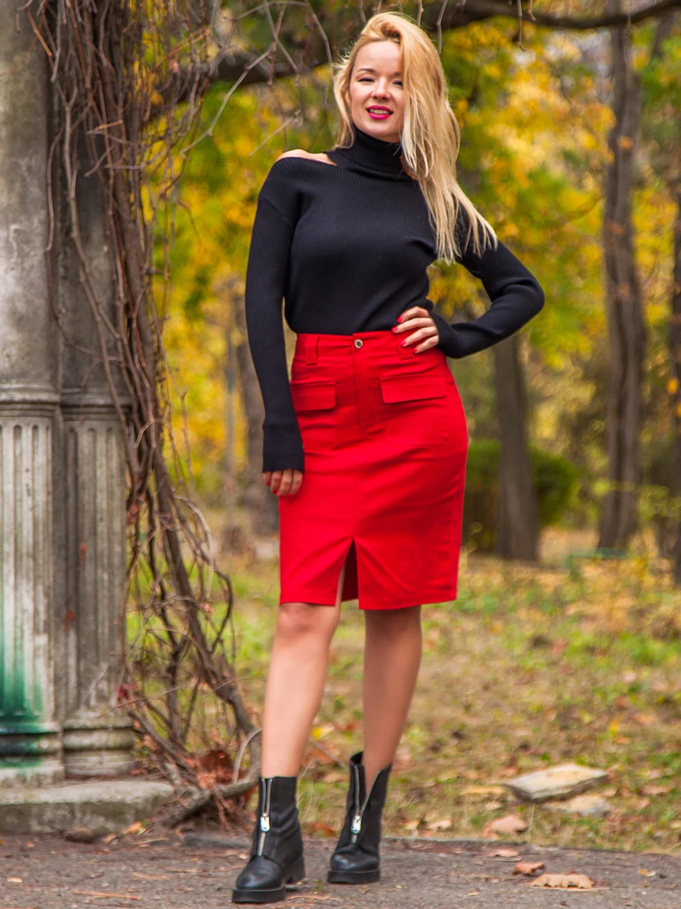 Ladies 2020 New  Spring Summer Office Casual Bodycon Pencil Skirts Women Midi Knee Length Front Pockets Streetwear Bandage Skirt