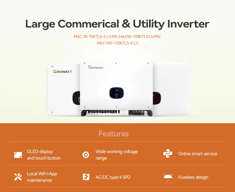 Growatt 5g Grid Tied Solar Inverter Price 30kw 50kw 100kw 3 Phase ...