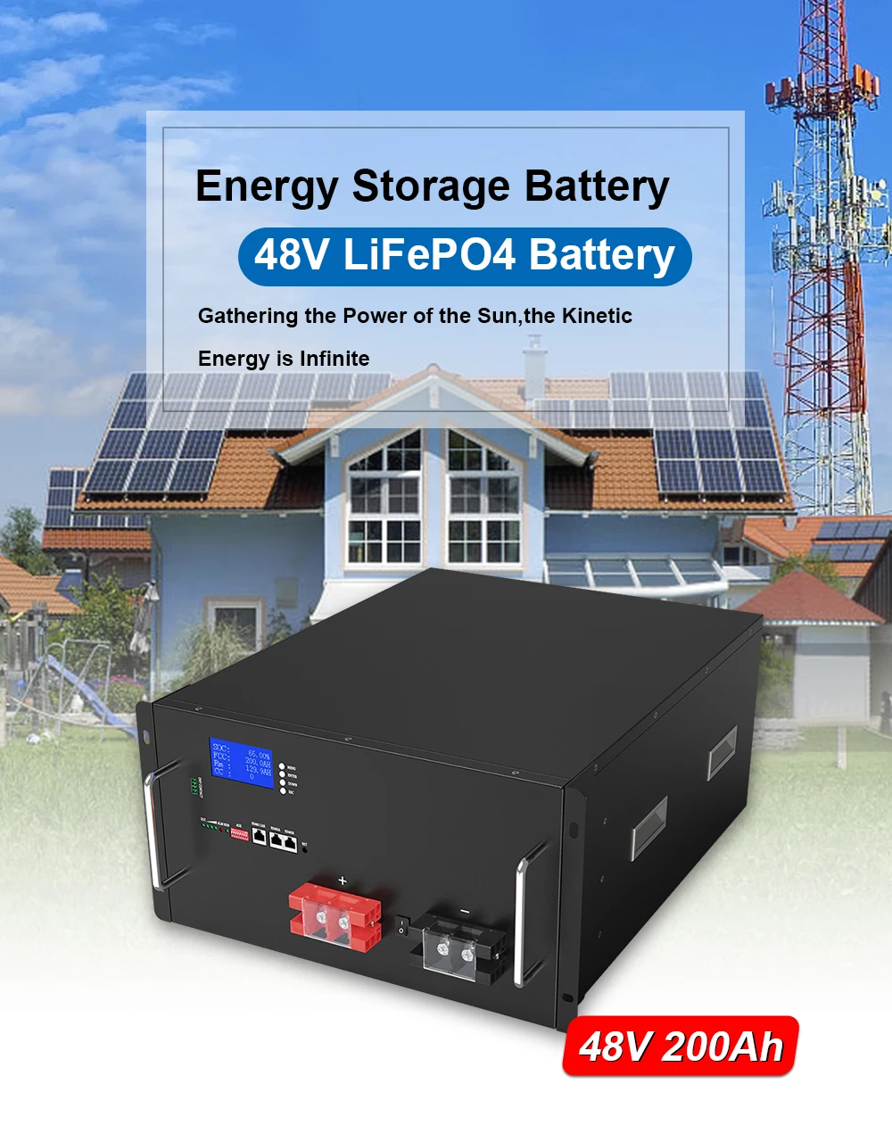 Smart Off-Grid Storage Energy Storage System ESS 48v 200ah 10kwh Storage Lfp 5 Years Warranty Lifepo4 Battery