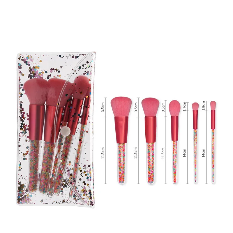5pcs Mini Makeup Brush Set Small Professional Portable Travel Makeup Brush Set Beauty Tools