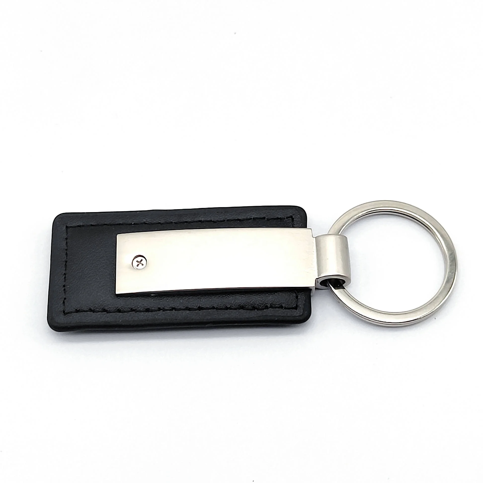 Custom Logo Metal Car Key Tag Leather Chain Key Ring Keyring Laser LOGO Pu Leather Keychains Llavero Personalizado