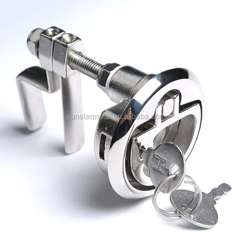 Marine Stainless Steel Flush Pull Hatch Latch - 316 Stainless Cam Latch With Back Plate For Boat Hatches & Doors