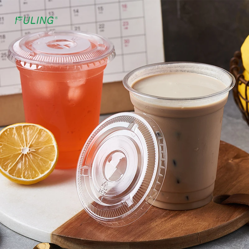 Fuling Plastics Oem Brand Milkshake Cups 12oz Clear Logo Printing ...