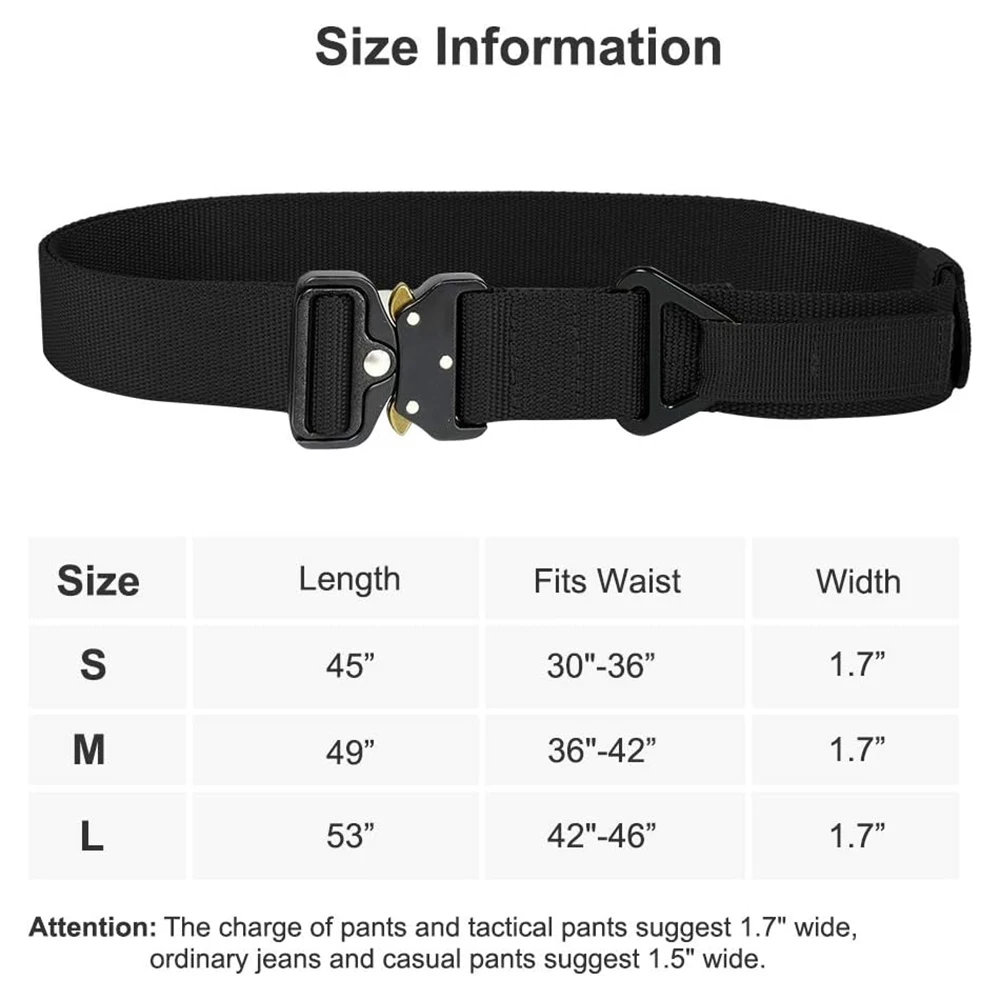 Adjustable Tactical Rigger Belt Nylon Webbing Utility Belt with Heavy Duty Quick-Release Buckle Tactical Rigger Belts