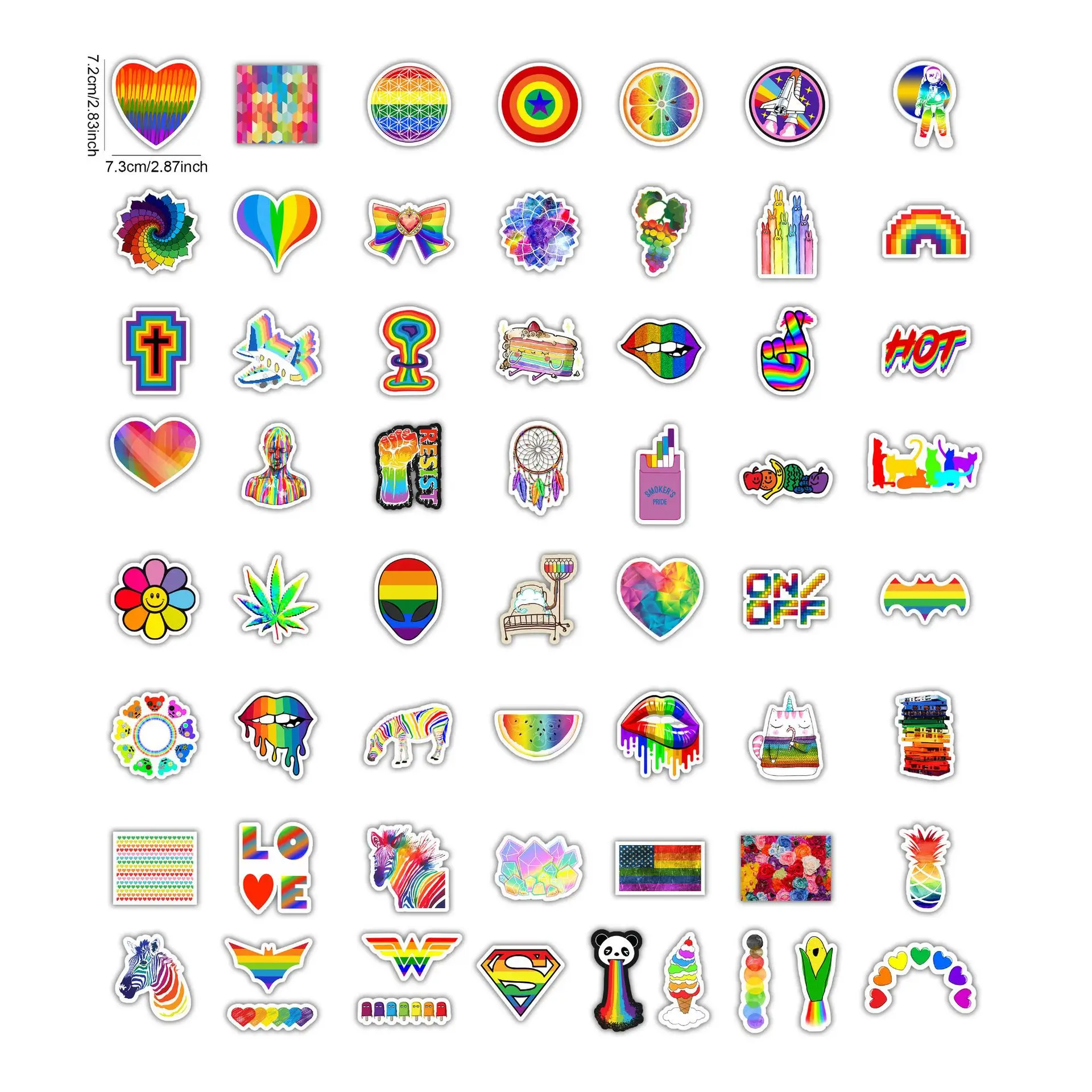 LGBT Pride - Pack Di 11 Adesivi Arcobaleno Per Auto, Laptop, Pareti - Love Is Love, Orgoglio Gay, Rimovibili - 2