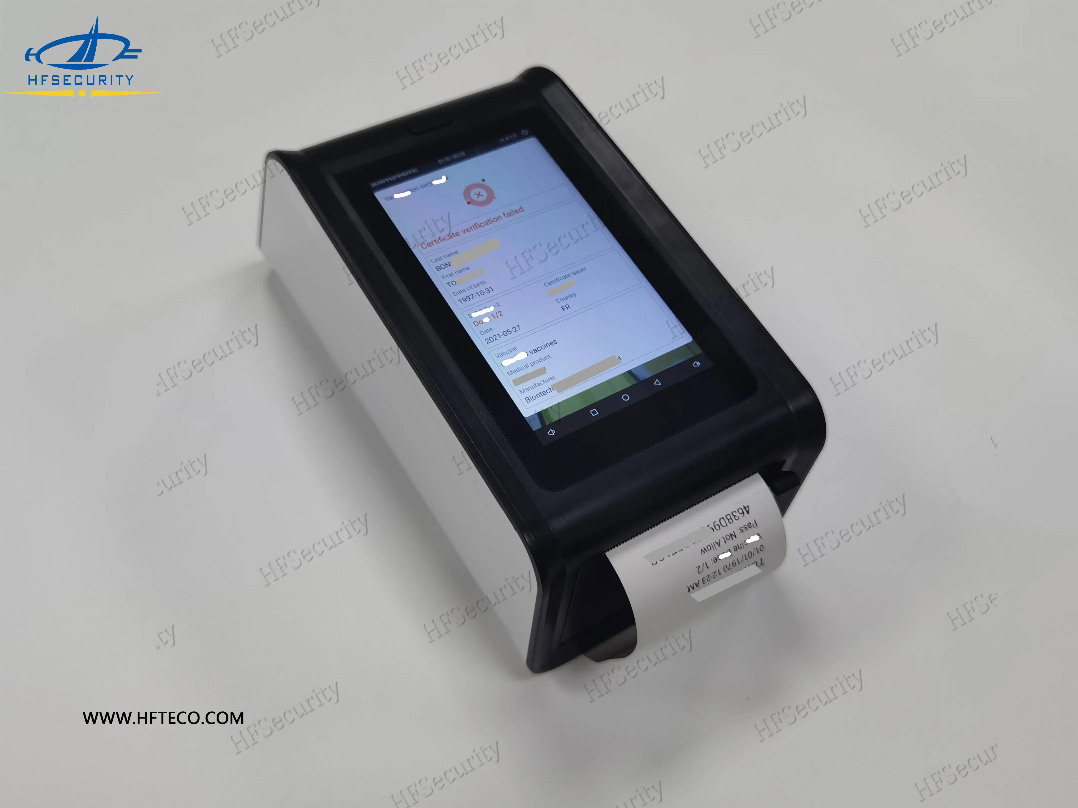 HFSecurity HF50C Android бесплатное приложение портативный сканер штрих-кодов со встроенным аккумулятором принтер штрих-кодов 58 мм Термопринтер