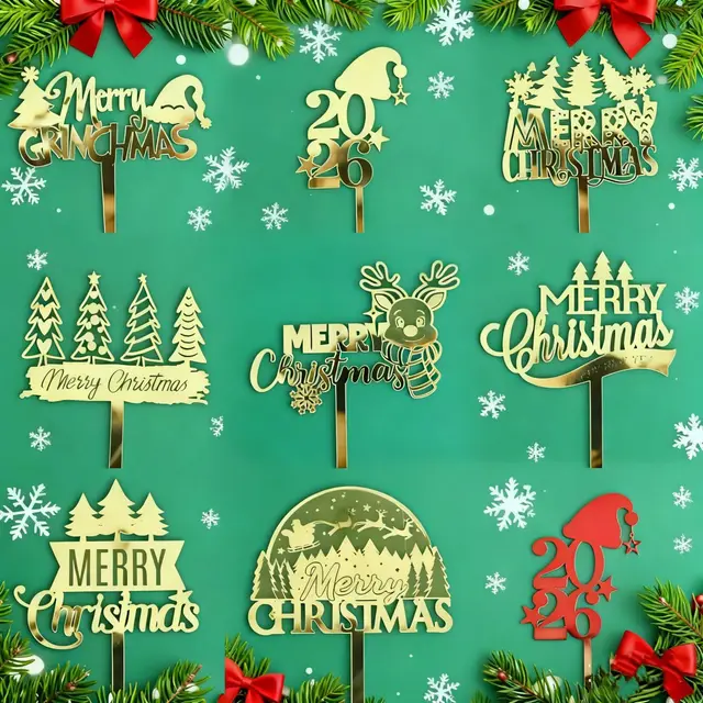 New Year Cake Decoration Christmas Cake Decoration Marking Christmas Cake Insertion Christmas Cake Topper Acrylic