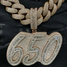 Hip Hop Rock Rapper Men Pendants Custom Letter Pendants Luxury Big Baguette VVS Moissanite Pendant For Necklace