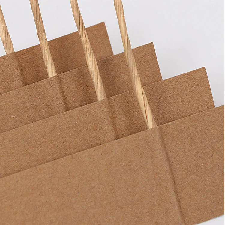 Factory Custom for Food Grade Take Away Packaging Cake Pizza Candy Sushi Burge White Brown Kraft Shopping Paper Bag With Handles
