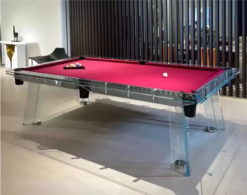 Высококачественный индивидуальный роскошный и модный бильярдный стол из хрустального стекла подходит для домашнего офиса частных клубов