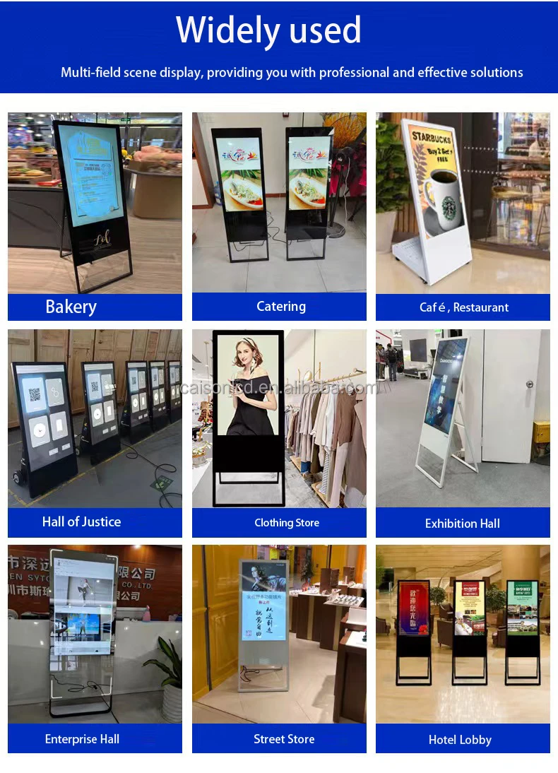 32 /43 electronic water sign foldable movable Digital stand LCD advertising display outdoor Digital signage and display poster factory