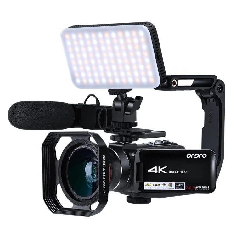Ordro 4K Camcorder AC7 - 10X Optical Zoom & Wifi Recording