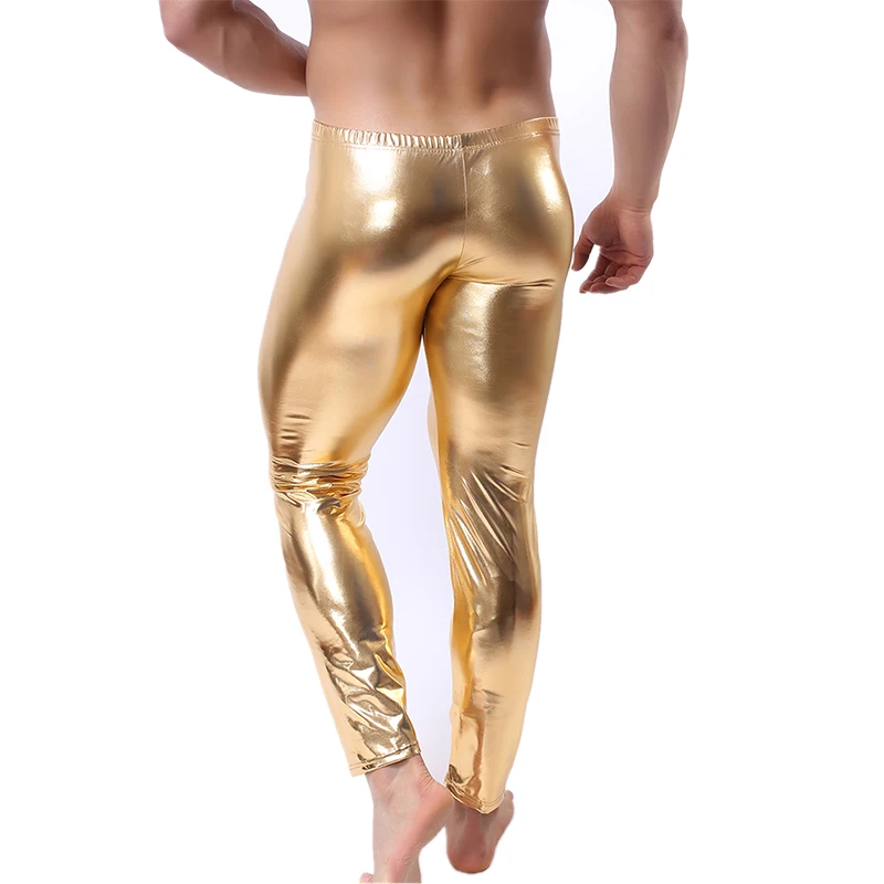 Solid Pajamas Sexy Leather Leggings for Men - Men's Sexy Leather Pants