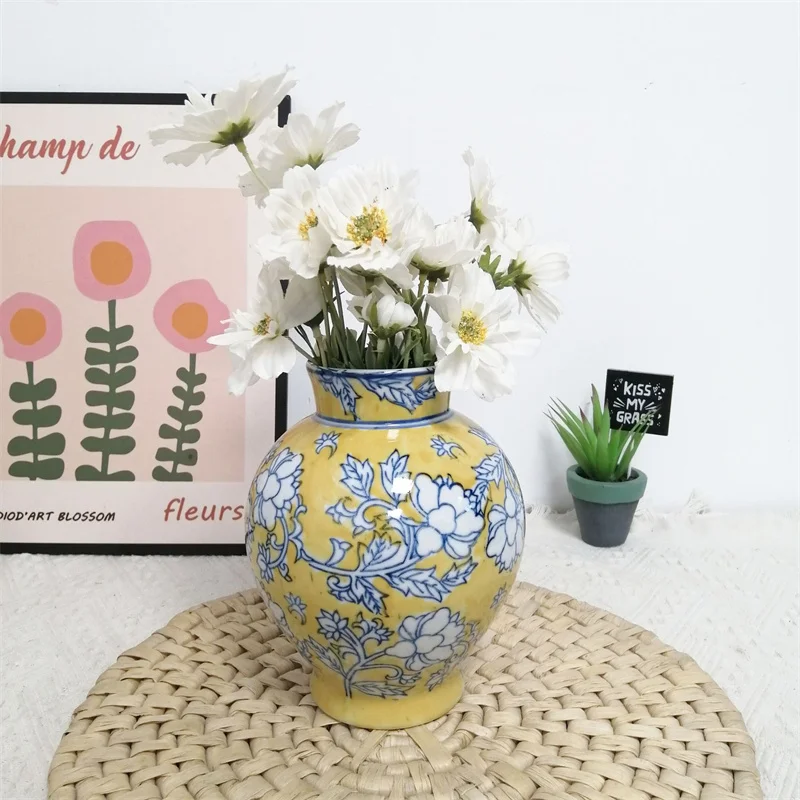 Petit Vase Céramique Vintage Vert - 14cm - Fait Main Porcelaine Chinoise