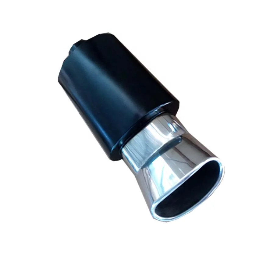 Curled Turnup Tail Pipes Black Painted Racing Exhausts For Muffler