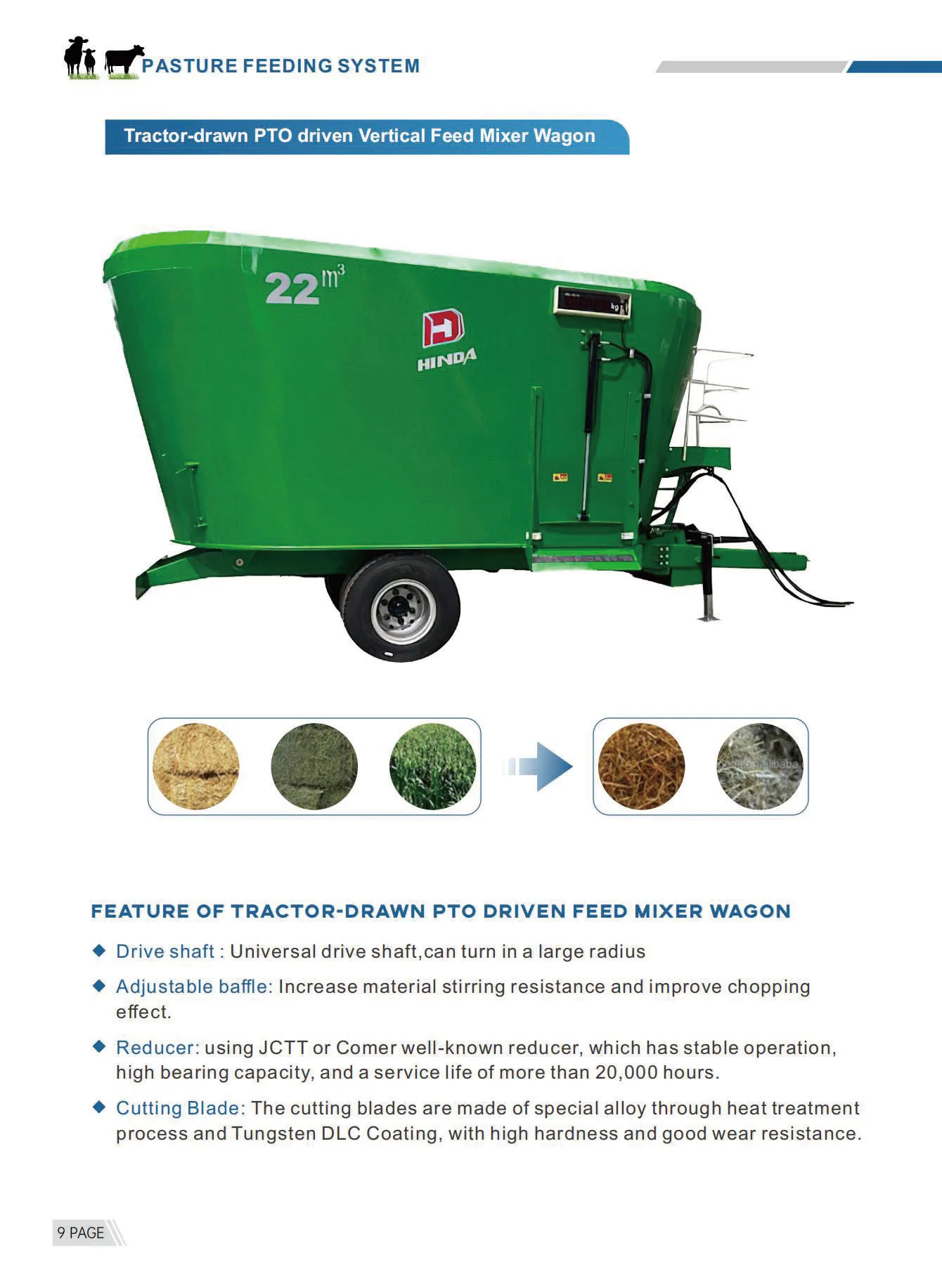 Hinda Farm Animal Feed Traction Vertical Tmr Feed Mixers Can Be ...