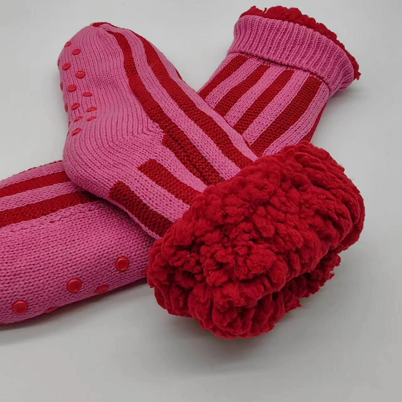 Hot Selling Solid Pink Vertical Stripe Girls Personalized Custom Winter ...