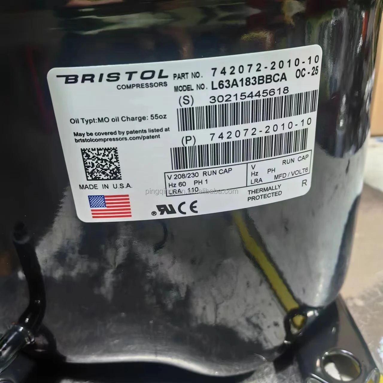 New Arrival L63A183BBCA Refrigeration Compressor with 220 Volts