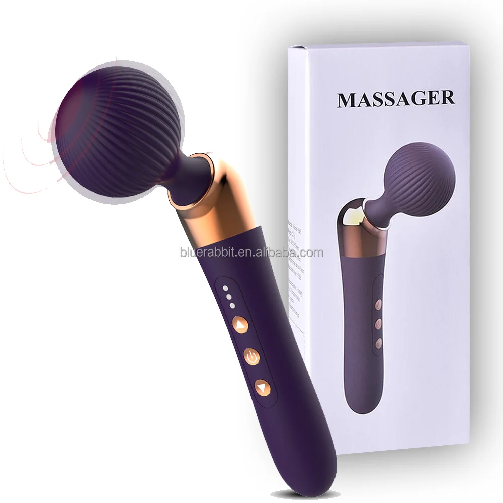 BlueRabbit Powerful Big Head Rechargeable Personal Massagers Wholesale Wand Massagers Body Muscle Relaxation Wand Vibrators