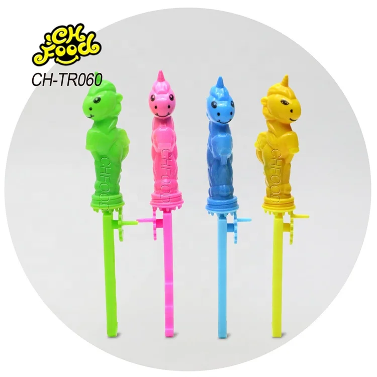 Hot Selling New Plastic Unicorn Rotating Horse Toy Filled with Hard Tablet Candy Halal Sweet Fruit Flavor Children's Candy Toy