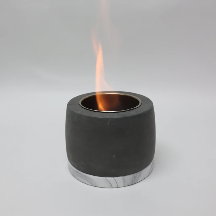 concrete tabletop fireplace