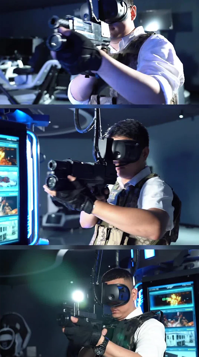 VART Children Indoor 3 Player 9D Virtual Reality Gun Shooting Game