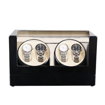 MINEESI Luxury Custom High Quality Gyroscopic 2 Slots watch winder Storage 4 Watches Wood Boxy Auto Winder Watch Box