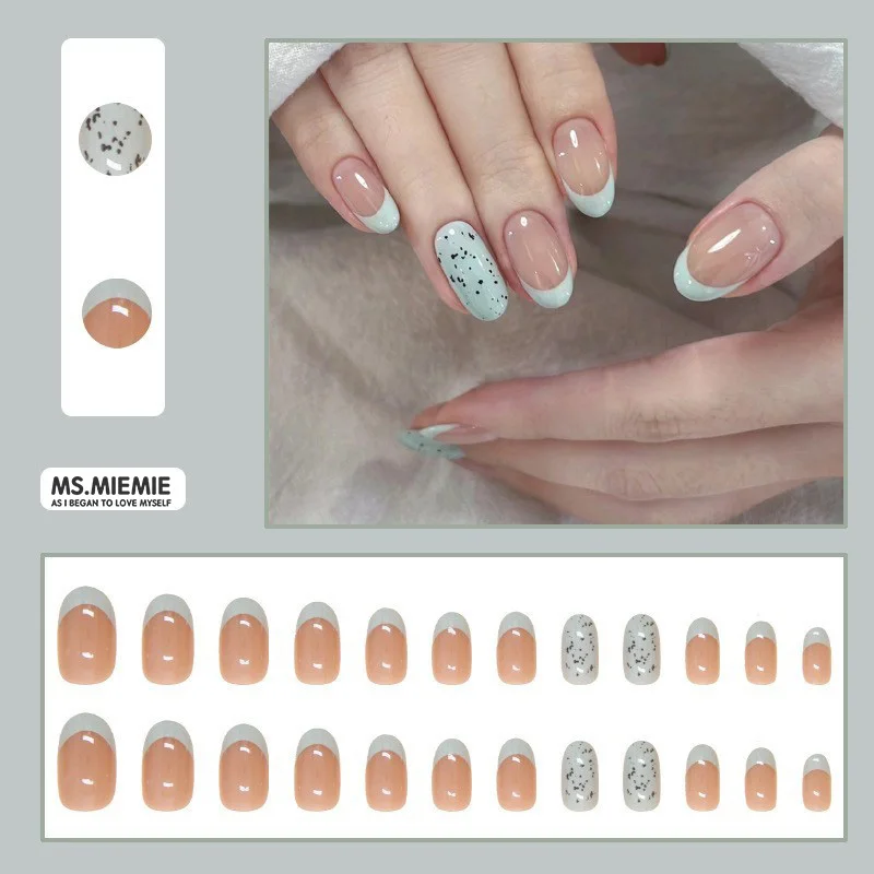 Ms.Miemie 24-Piece ABS French Short Nails Nail Wholesale Wholesale Press on Nails