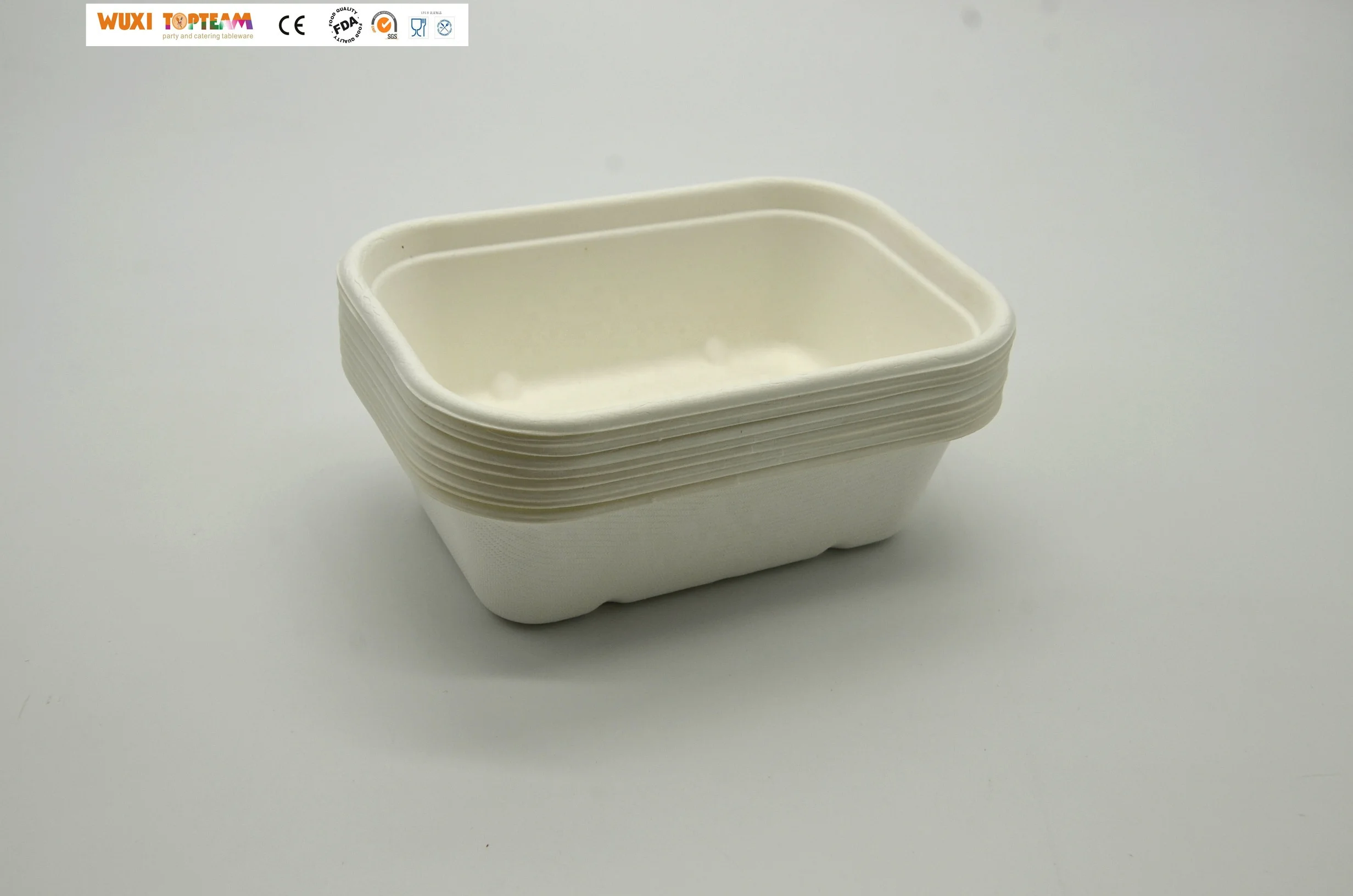 Брендовые пищевые контейнеры Topteam с высоким содержанием сахара, одноразовые контейнеры для хранения целлюлозы, багасса, Ланч-бокс