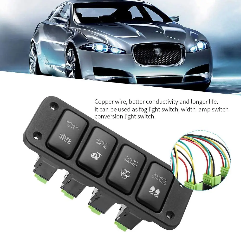 12V Led Light Bar with 4 Push Button Switches for Toyota