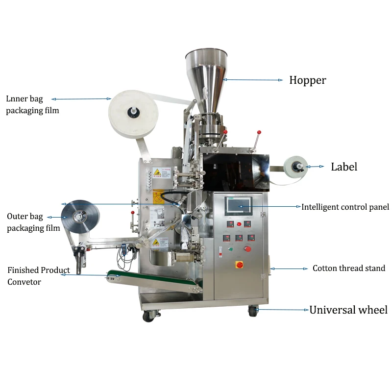 Automatic Herbal Tea Bag Inner and Outer Bag Packing Machine Dry Tea ...