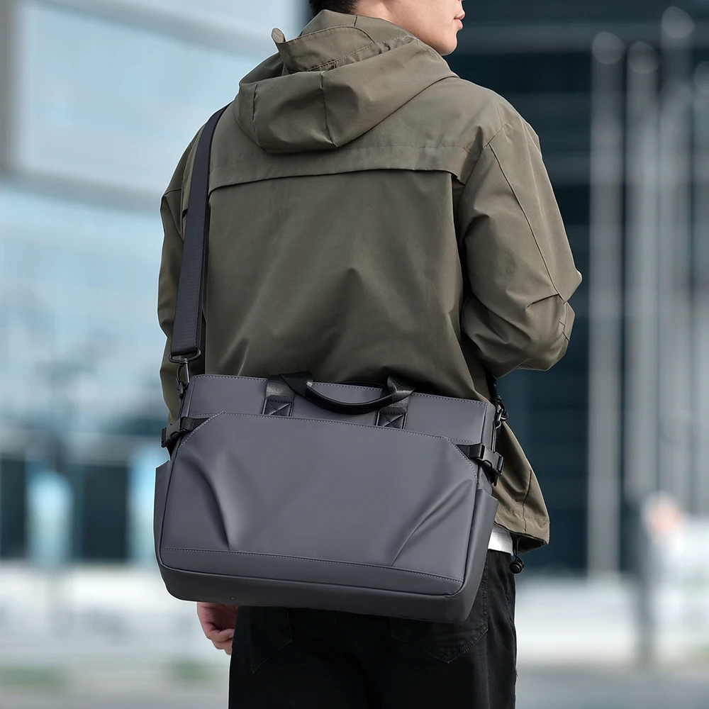 Men's Large Capacity Crossbody Bag Adjustable Strap, Slim & Lightweight for Daily Commute