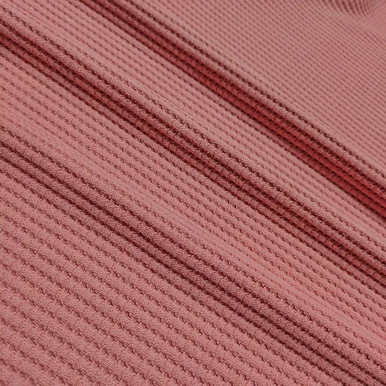 Certificated Organic Cotton Recycled Polyester Kids Topwear Waffle Knit Fabric Supplier Popular in India factory
