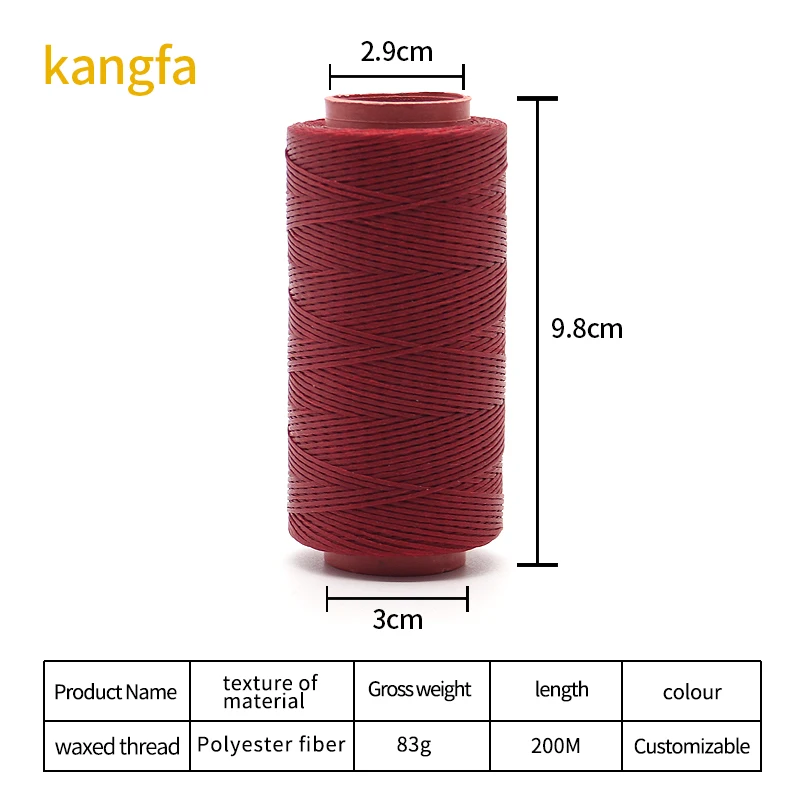 product leather upholstery 100 polyester wax thread 1mm high tenacity waxed thread 200m 210d for bracelets shoes thread-2