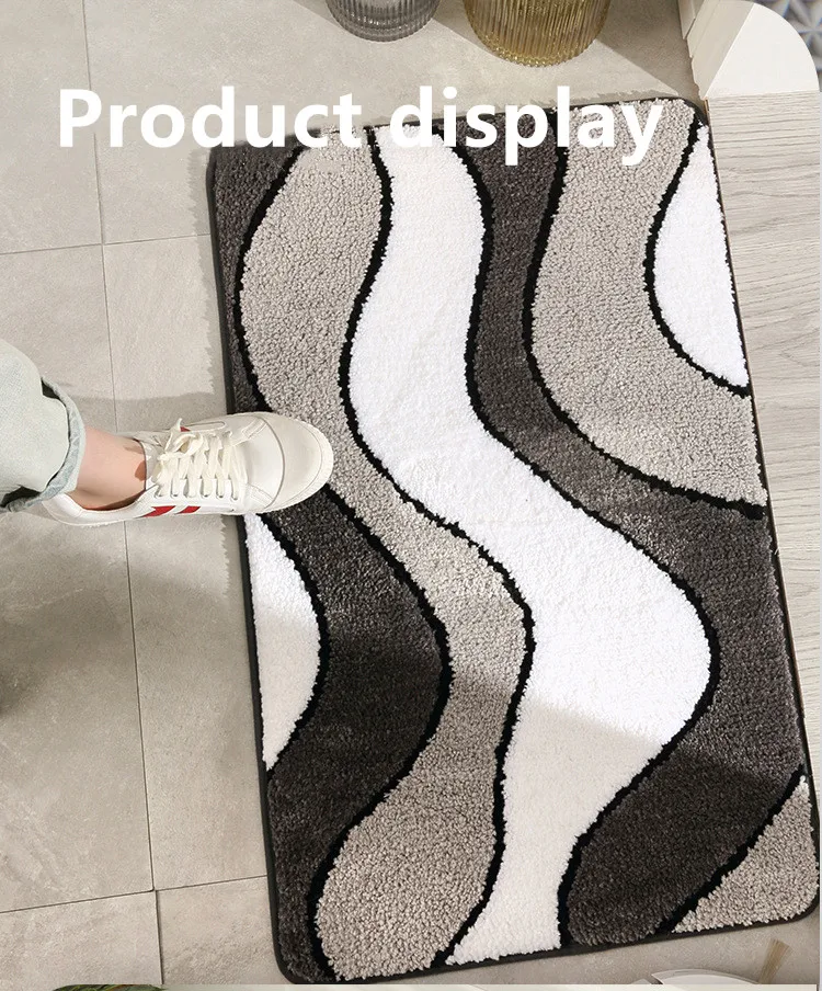 Rectangular Business Style Carpet For Home Living Room Carpet Wool Tufted Flocking Machine Washable Floor Mat details