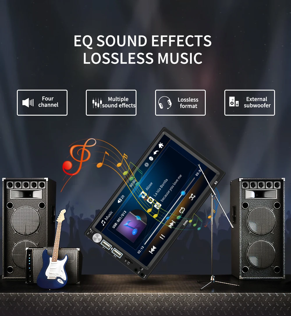 Bestree auto electronics hot sale 7 inch double din car stereo with BT AUX head unit car 2 din car radio