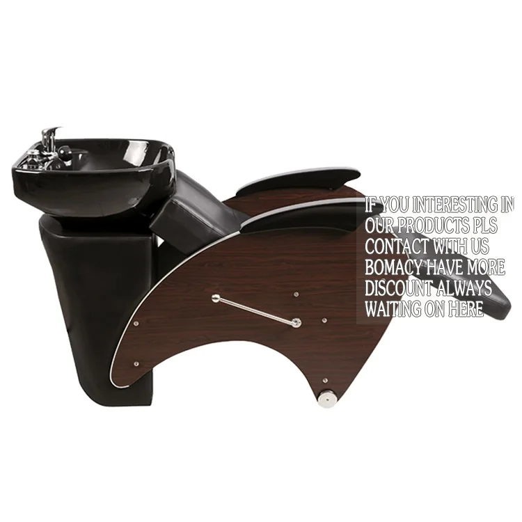 Bomacy Hot Sale Wooden Washing Hair Salon Furniture Shampoo Chair With Bowl
