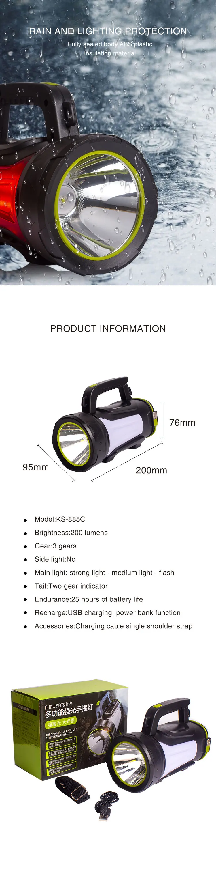 WMC 500M Super Bright LED Rechargeable Bougie Lampe de Travail Torche Projecteur Lanterne Main Lampe étanche durgence Flash Light 