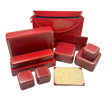 Wholesale Custom Logo Artificial Leather Paper Luxury Jewelry Box Bracelet Necklace Earring Pendant Ring Box Packaging