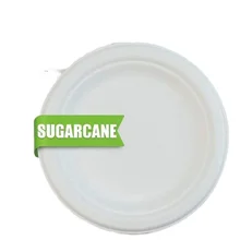 Eco-Friendly 100pcs Set Reusable Disposable Sugarcane Fiber Tableware Includes Plates Bowls for Wedding Birthday BBQ Bagasse