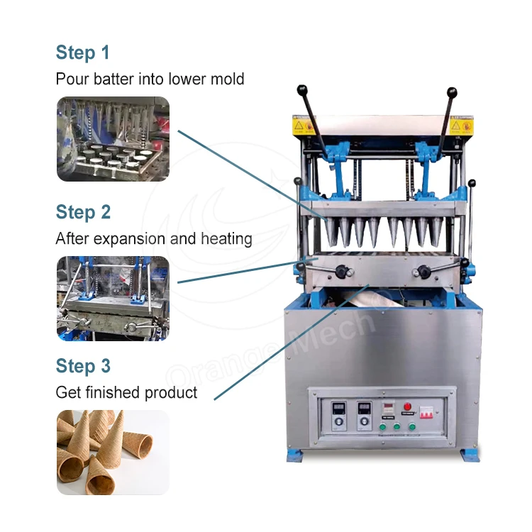 ORME Customized Cono De Helado Waffle Edible Cup Miniature Ice Cream Cone Snack Maker Fill Equipment