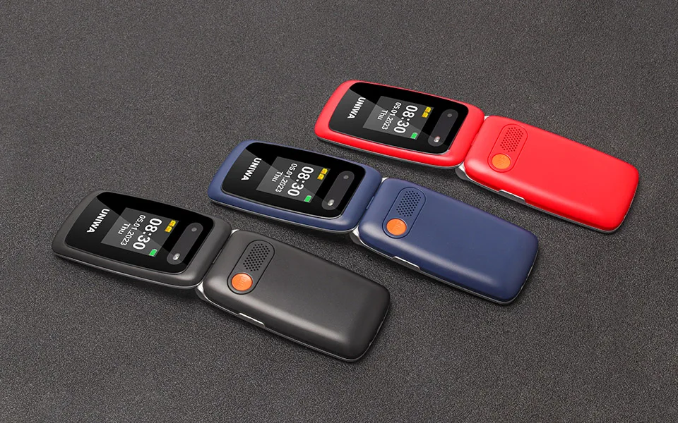 UNIWA V202 Dual Screen Flip Senior Push-Button Mobile Phone Feature SOS Cellphone Cell Phone Russian Keyboard Key Phone