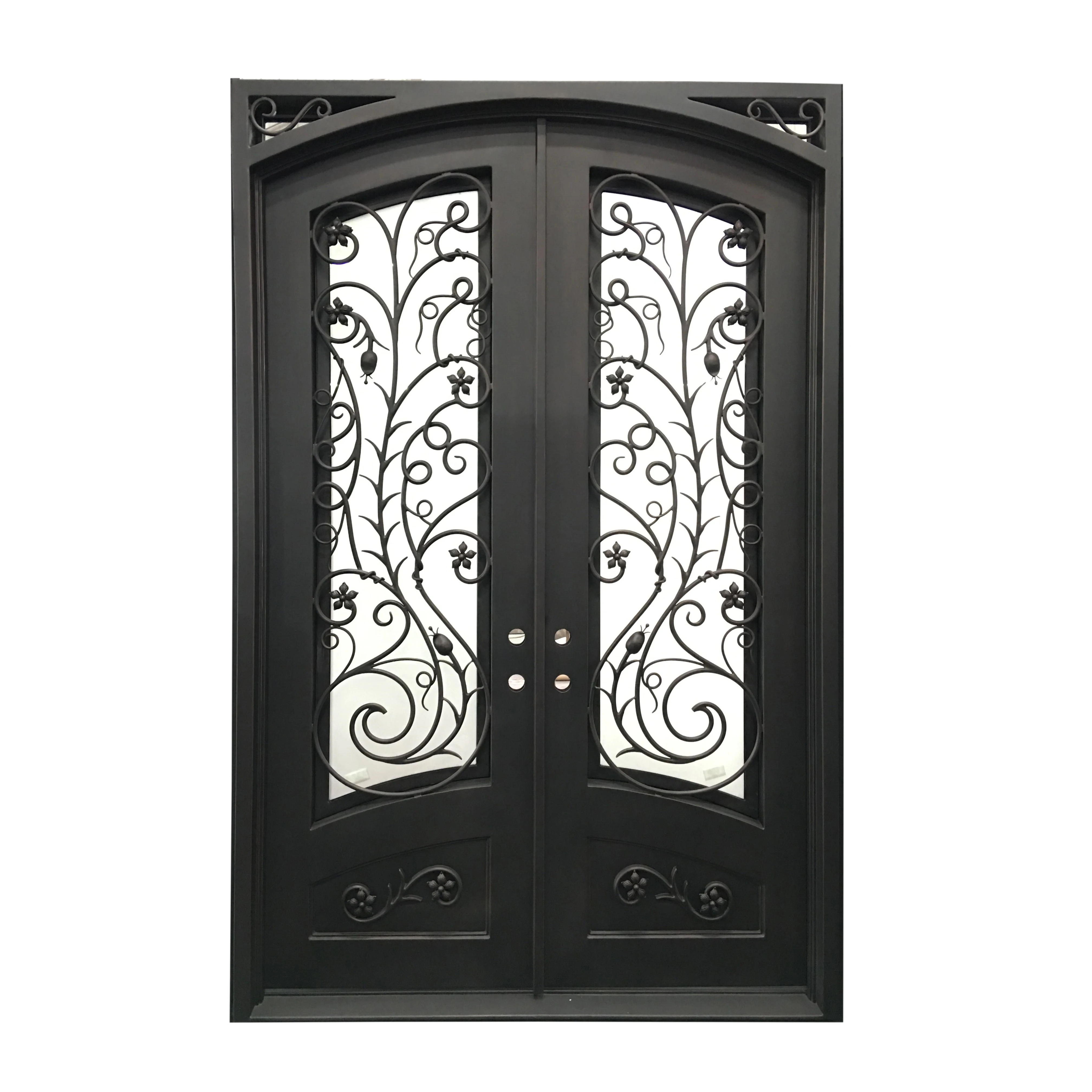 36 X 80 Exterior Door Wrought Iron Doors Mexico With Glass Window and Out Door Wall Lights
