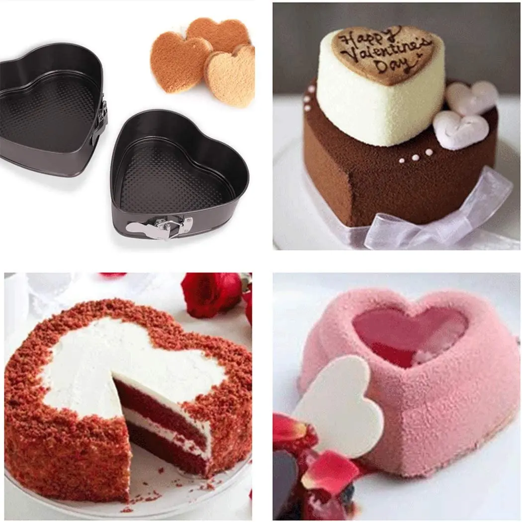 Bakeware Heart Shaped Springform Cake Pan with Removable Bottom Baking Mold For DIY Dessert Love Round Heart Square Shape