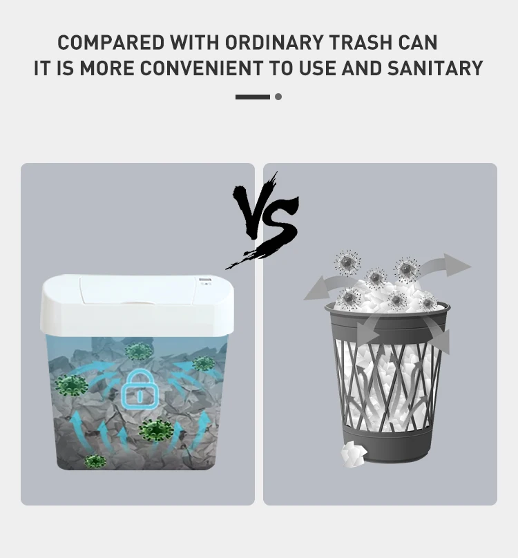 Custom 22ML Automatic Sensor Waste Electric Trash Can Kitchen Garbage Smart Waste Bins Baby Diaper Bin Automatic Sanitary Bins