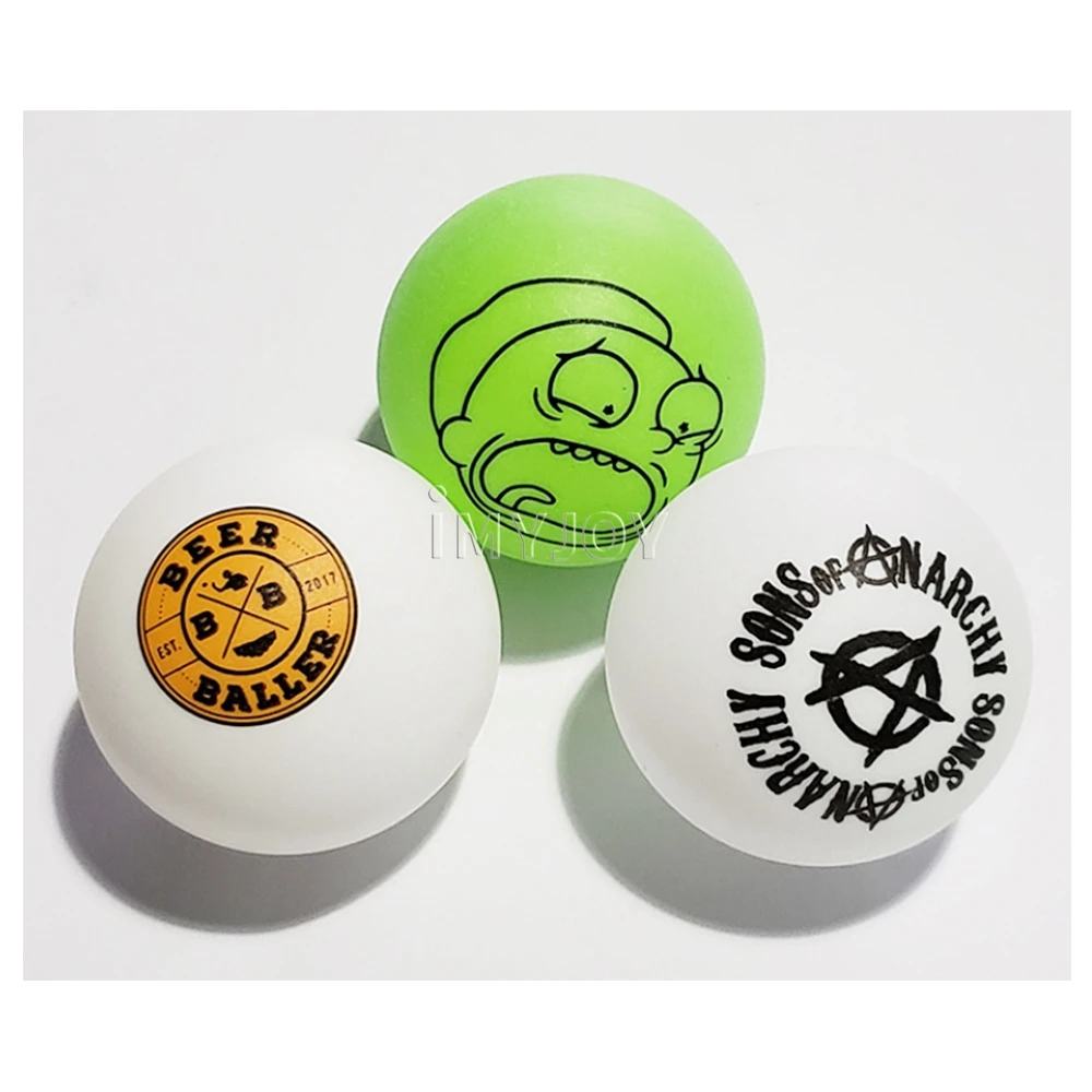 Оптовая продажа разноцветные мячи для пинг-понга с принтом на