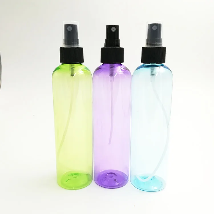 ODM Factory RUIPACK OEM Custom 250ml Empty Plastic PET Transparent Green Blue Yellow Color Cosmetic Spray Perfume Shampoo Containers Packaging Bottles Manufacturer