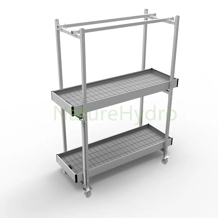 Nursery Growing Tables 4x8 Grow Trays Flood Drain Rolling Bench