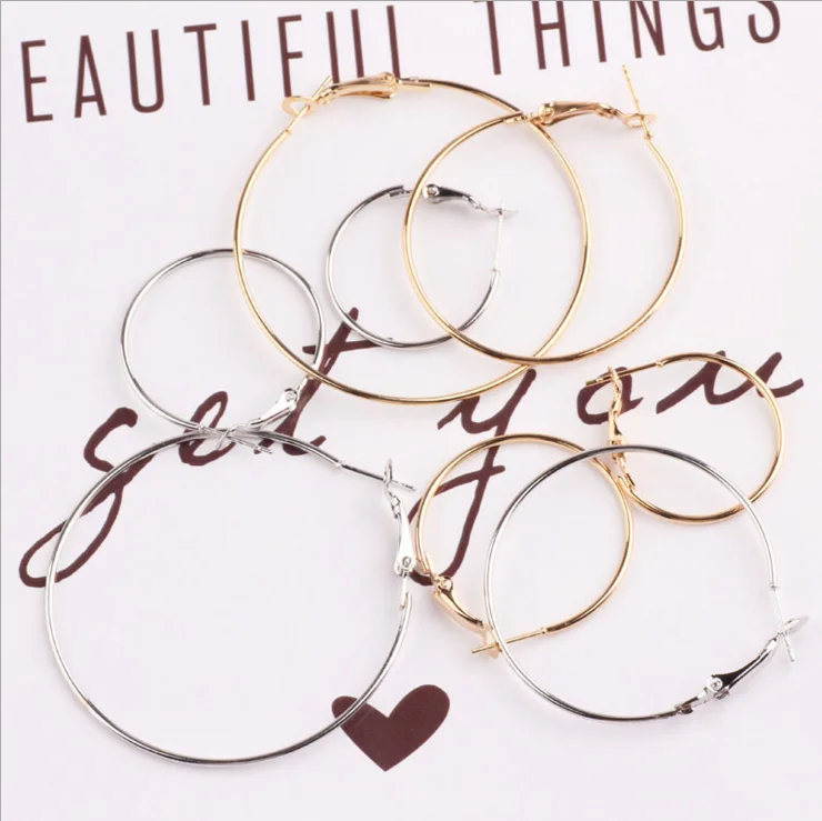 Лидер продаж, хорошая цена, лидер продаж, оптовая продажа, женские модные большие золотые серьги-кольца с модным дизайном