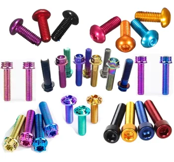 China Button Head Hexagonal Raw rainbow Anodized Titanium Gr5